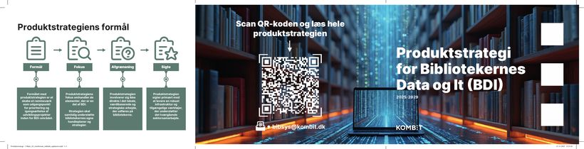 3-fløjet folder om produktstrategi for Bibliotekernes Data og It